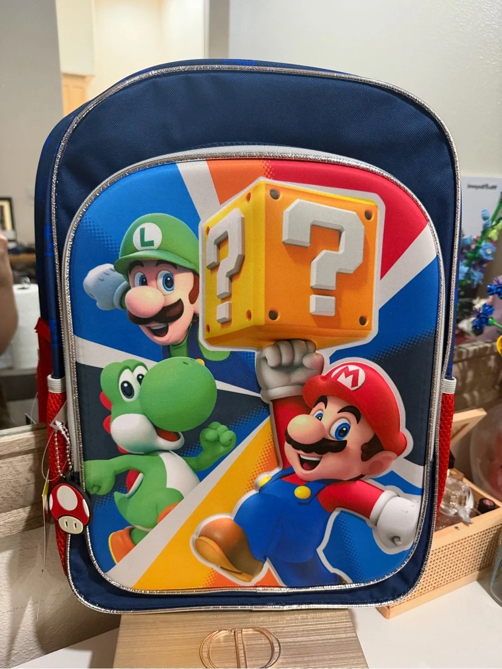 Super Mario Character Kids Backpack - Blue, Red, Green